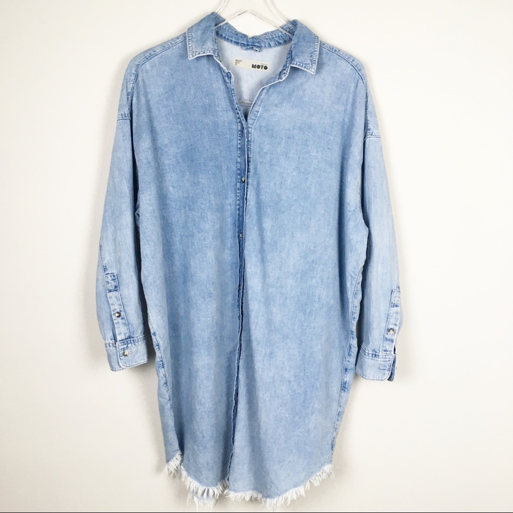 {Topshop} Moto chambray dress